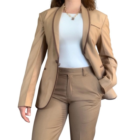 Tan Blazer with Brown Trim - Small - Picture 3 of 8